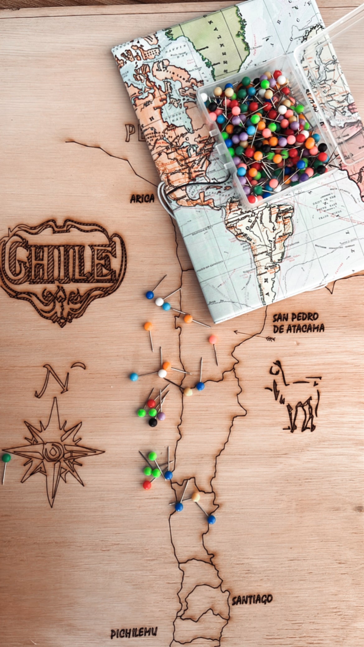 MAPA CHILE MADERA PRE ORDER