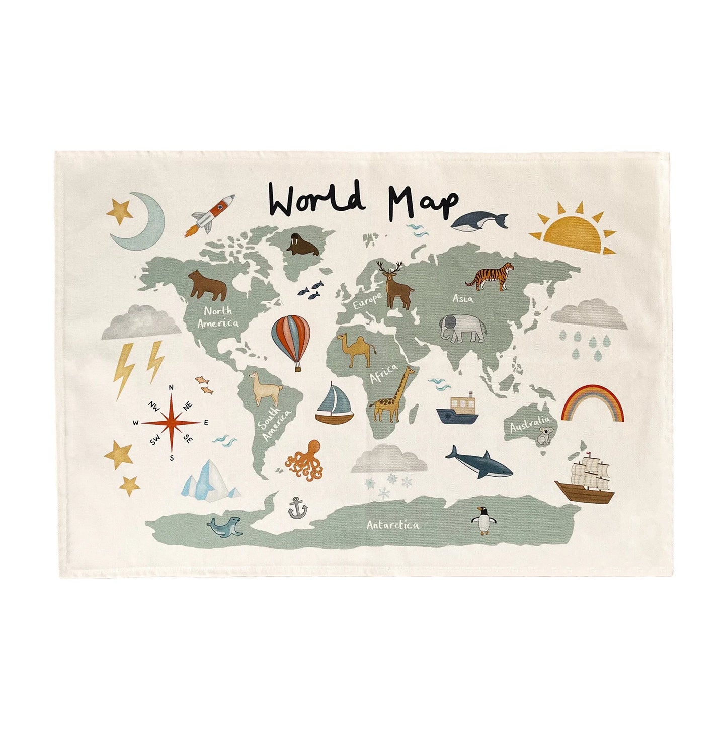 MAPA MUNDI DECORATIVO DE TELA