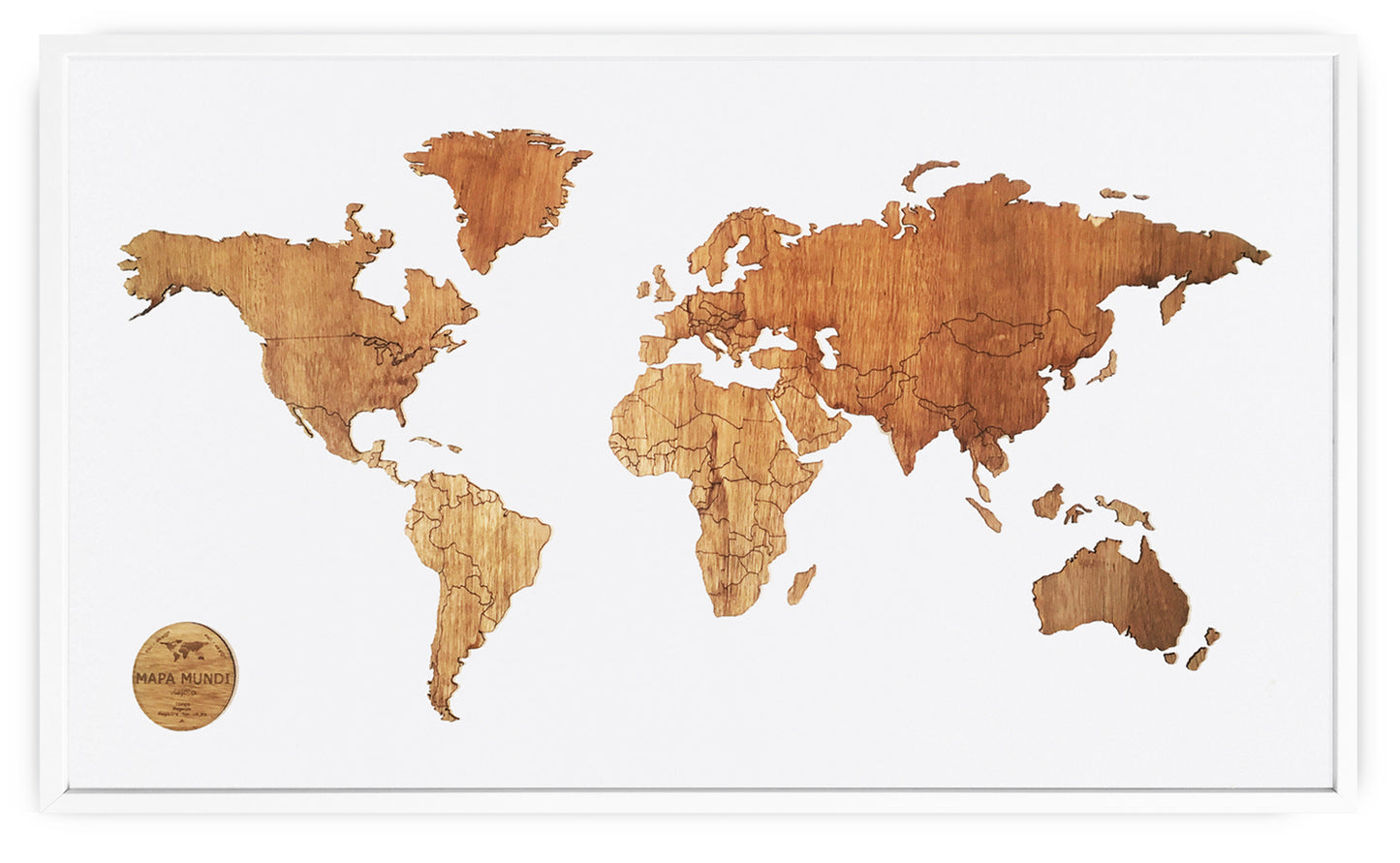 MAPA MADERA FONDO BLANCO A PEDIDO