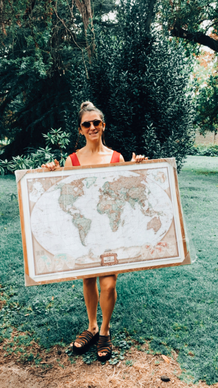 MAPA ACTUAL 101 X 75 CM MARCO MADERA PRE ORDER