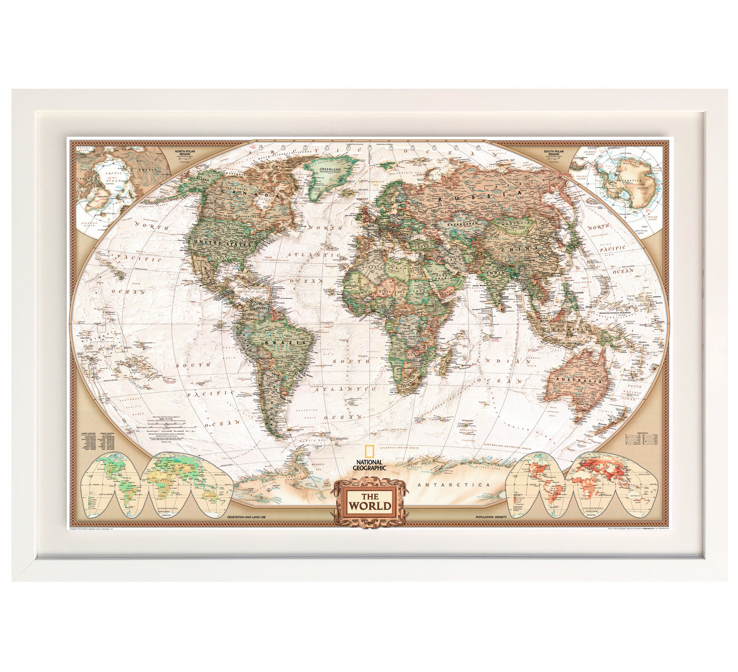 MAPA ACTUAL 115 X 79 CM MARCO BLANCO DISPONIBLE
