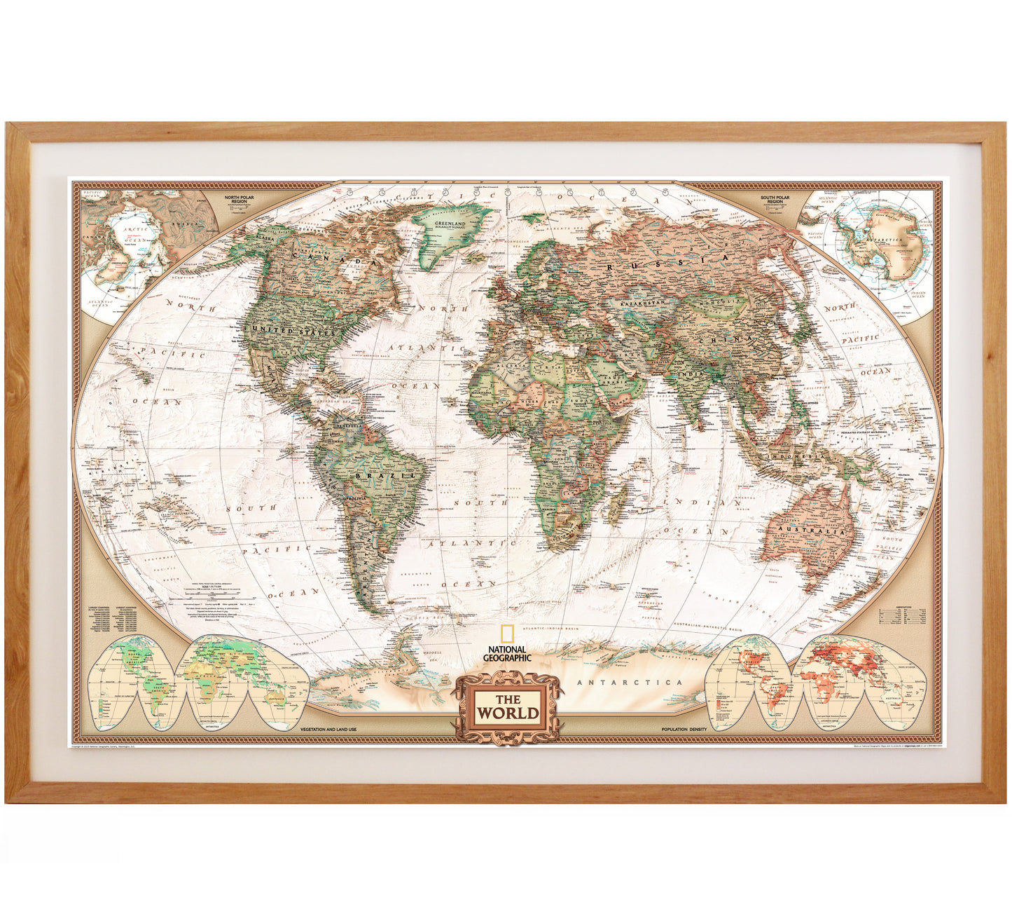 MAPA ACTUAL 101 X 75 CM MARCO MADERA PRE ORDER