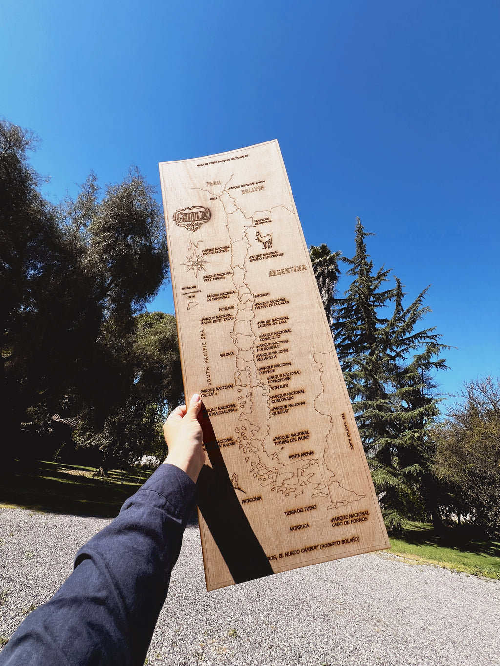 MAPA CHILE PARQUES NACIONALES MADERA A PEDIDO