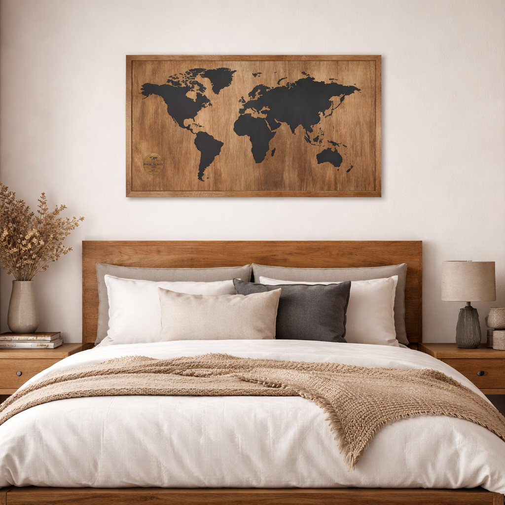 MAPA MADERA GRAFITO A PEDIDO
