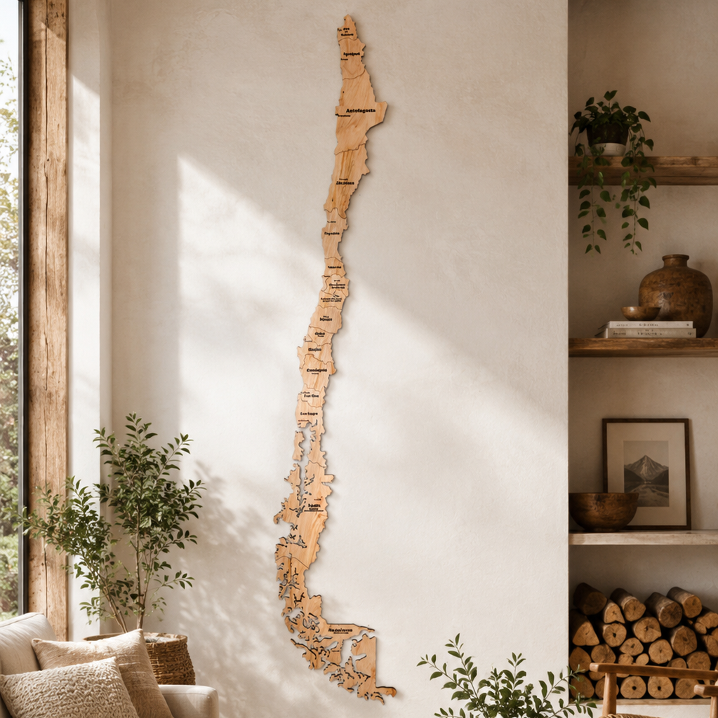 MAPA CHILE MADERA 2D PRE ORDER