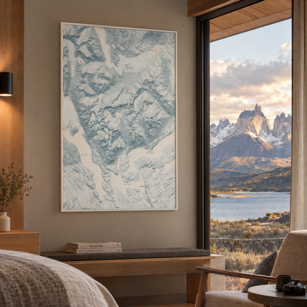 MAPA TORRES DEL PAINE 40 X 60 CM