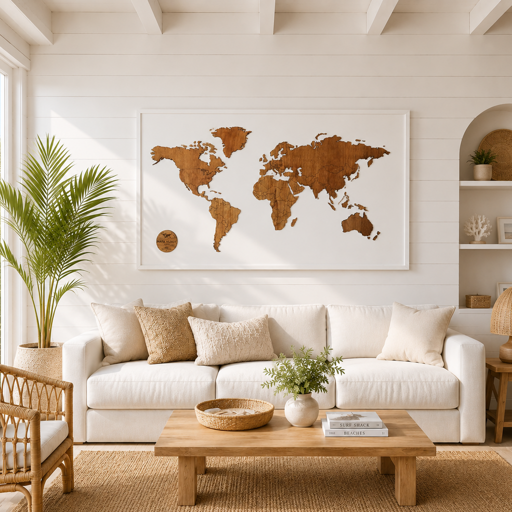 MAPA MADERA BLANCO A PEDIDO