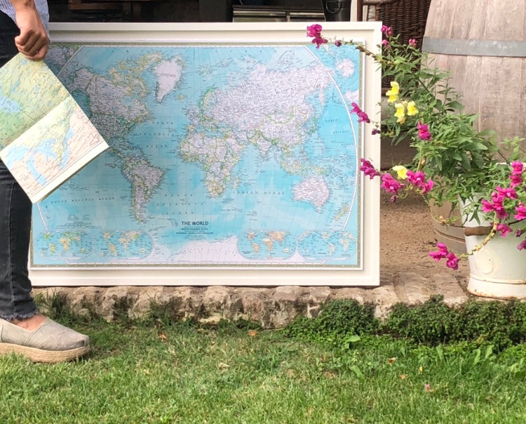 MAPA 101 X 75 CM MARCO BLANCO PRE ORDER