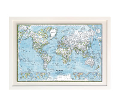 MAPA AZUL 50 X 40 CM MARCO BLANCO DISPONIBLE