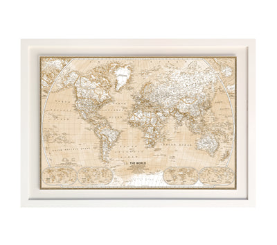MAPA SEPIA 50 X 40 CM MARCO BLANCO DISPONIBLE