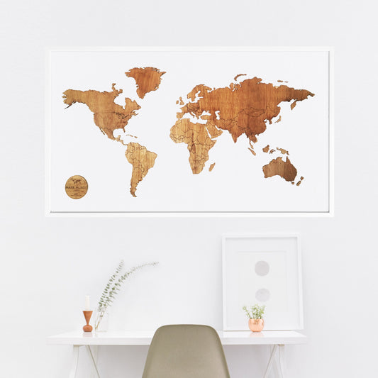 MAPA MADERA FONDO BLANCO A PEDIDO