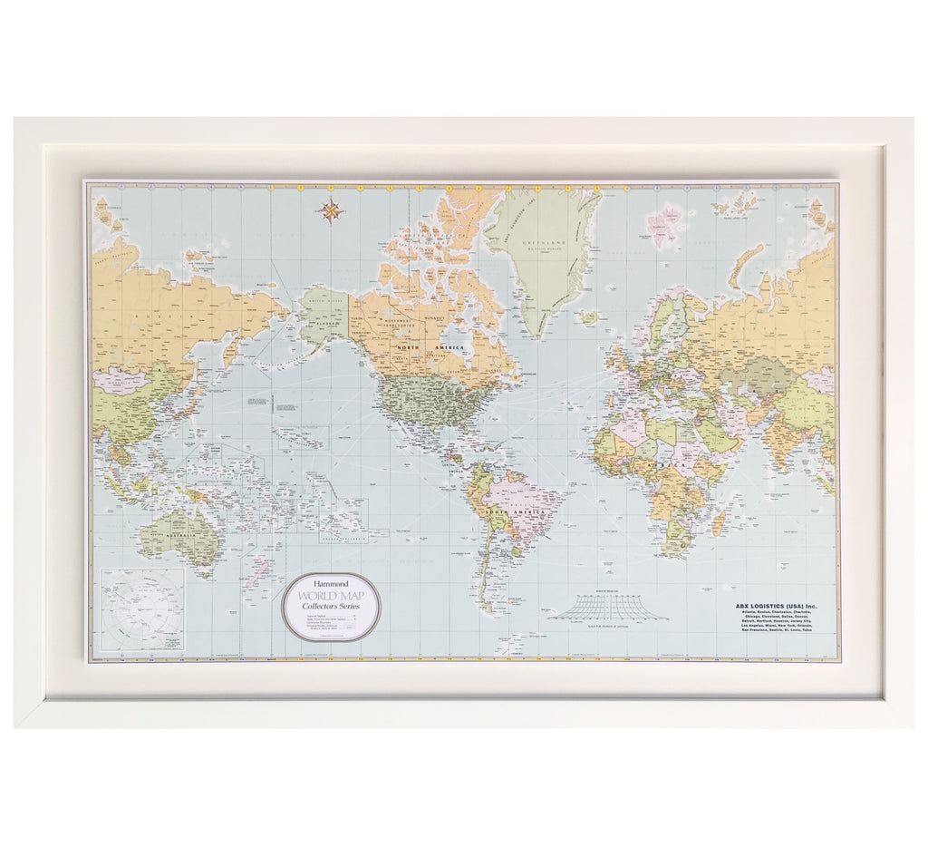 MAPA CELESTE 60 X 40 CM MARCO BLANCO DISPONIBLE