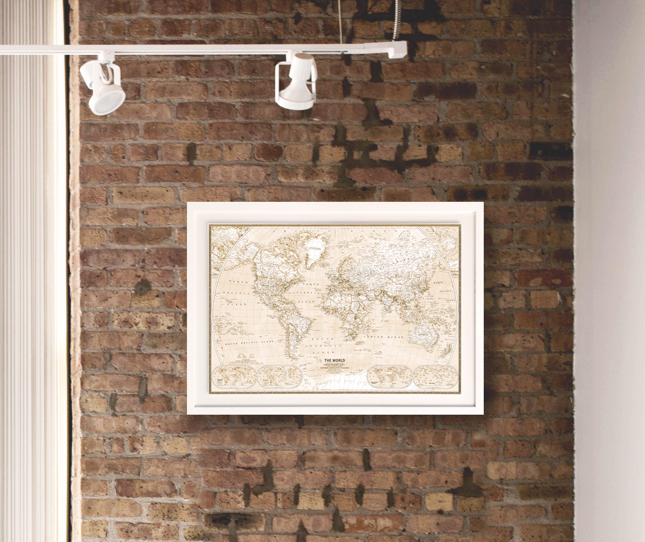 MAPA SEPIA 50 X 40 CM MARCO BLANCO DISPONIBLE